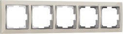 Рамка на 5 постов (слоновая кость/хром) W0051903 Werkel