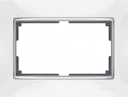 Рамка для двойной розетки (белый/хром) W0081901 Werkel