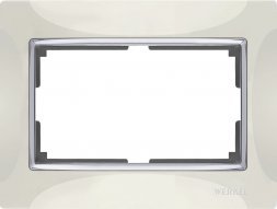 Рамка для двойной розетки (слоновая кость/хром) W0081903 Werkel