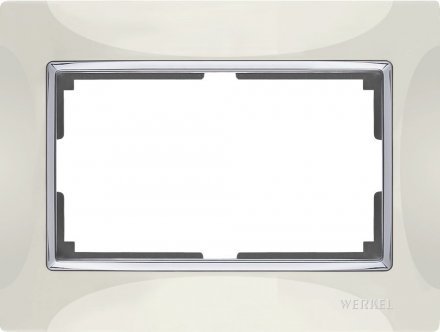 Рамка для двойной розетки (слоновая кость/хром) W0081903 Werkel