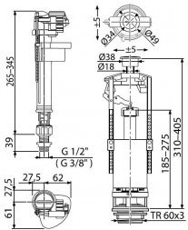 Арматура Alca Plast нижняя подводка SA2000S 1/2&quot; CHROM