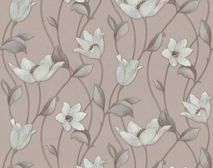 Обои Лотос МОФ Malex design (кофе-бирюза) 1,06х10 4055-3